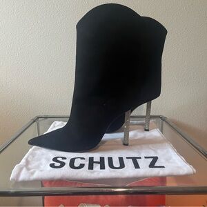 Schutz MARJORIE NUBUCK BOOTIE Glamour and Bling Statement Bootie (NIB) Size 9.5